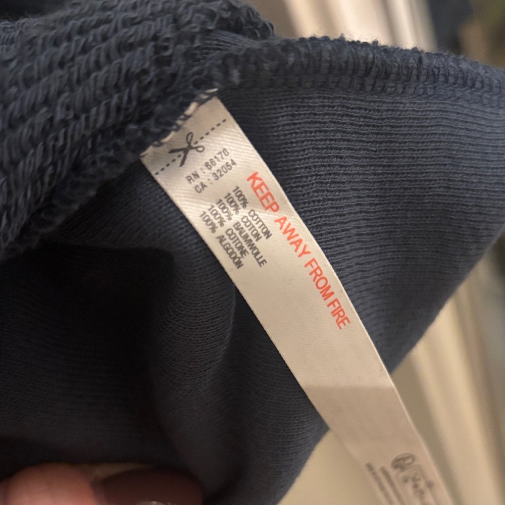 Free People Navy V-Neck Sweatshirt with Tie - Picture 4 of 7